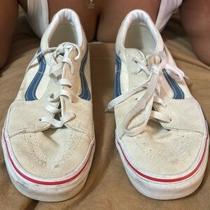 Vans SK8-Low Size 9 Classic White Navy Great Condition